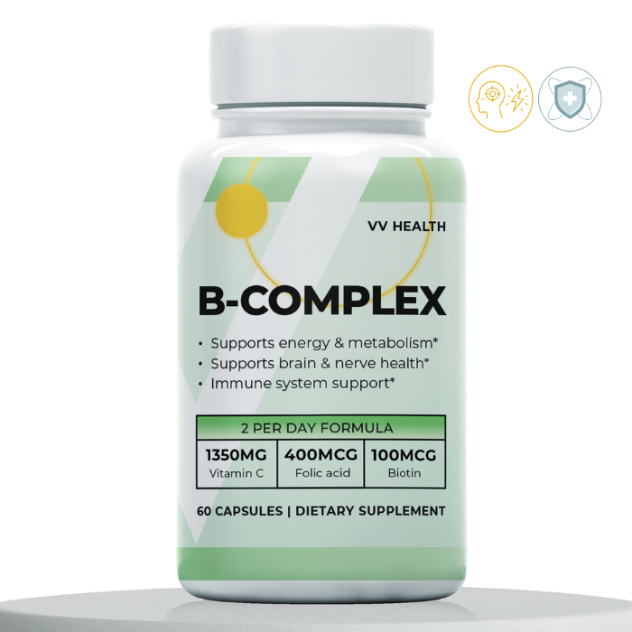 Complejo B + Vitamina C + Ácido Fólico | Apoyo al Cerebro | Metabolismo | Vitalidad Celular