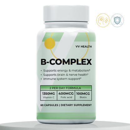 Complejo B + Vitamina C + Ácido Fólico | Apoyo al Cerebro | Metabolismo | Vitalidad Celular