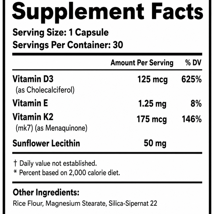 Supplement facts panel