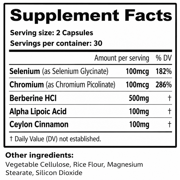 Supplement facts panel