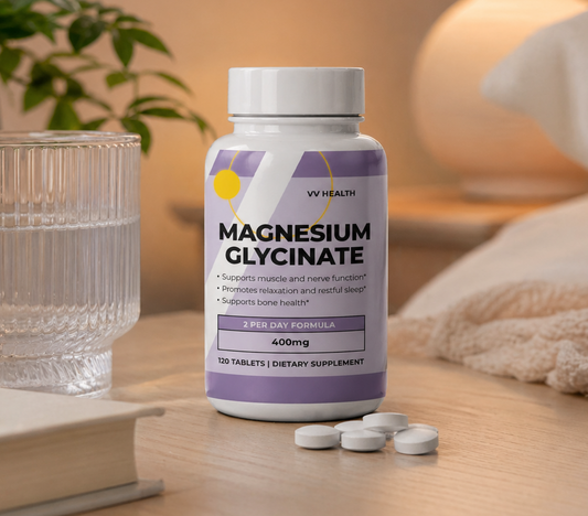 Magnesium Glycinate 400mg Tablets: Support Sleep, Calm & Stress Relief
