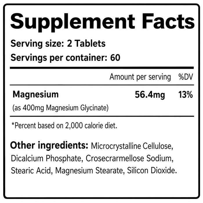 Supplement facts panel