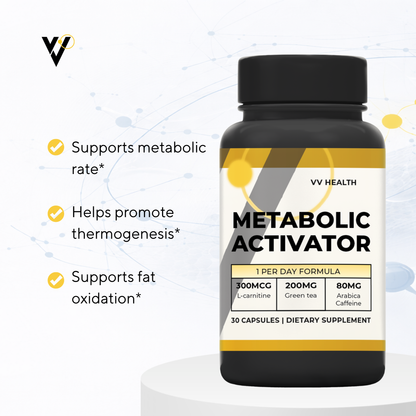 Metabolic Activator | Capsules: Green Tea Extract, L-Carnitine & Natural Caffeine for Energy & Fat Metabolism