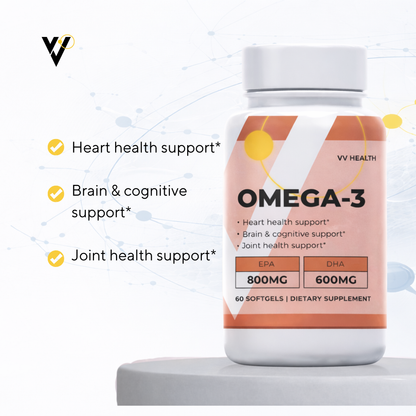 Omega-3 | 800mg EPA | 600mg DHA | Salud Cardiaca | Apoyo al Cerebro | Salud Cognitiva | Salud Coyunturas