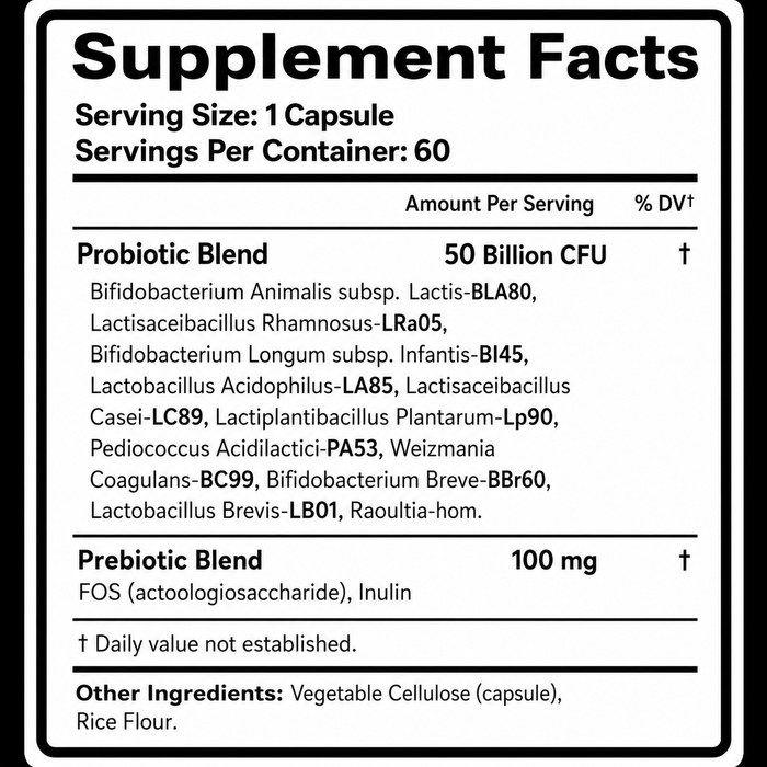 Supplement facts panel