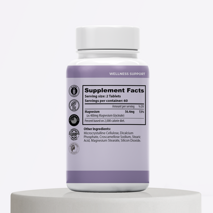Magnesium Glycinate 400mg Tablets: Support Sleep, Calm & Stress Relief